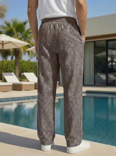 Image of INDICLUB Men's Track Pants with Side Stripe, Drawstring Waist, Straight Leg