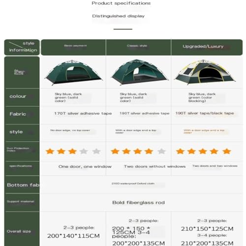 Carpa automática ligera para camping 2-4 personas miniatura 3