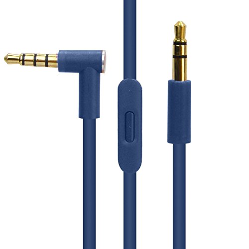 Replacement Audio Cable Cord Wire with in-line Microphone and Control for Beats by Dr Dre Headphones Solo/Studio/Pro/Detox/Wireless/Mixr/Executive/Pill(Blue)