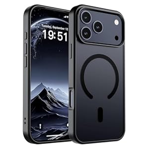 SUPFINE Magnetic for iPhone 17 Pro Max Case (Compatible with MagSafe)(Military Grade Drop Protection) Translucent Matte Shockproof with Anti-Fingerprint Phone Cover, Black