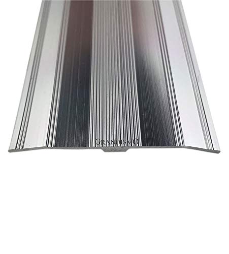 Grandismo® - Extra Wide Carpet Cover Threshold Strip - Extra Long 9ft / 2.7m / 270cm / 2700mm - 61mm Width - Screw Down - Flooring Trim Metal Doorbar - Silver