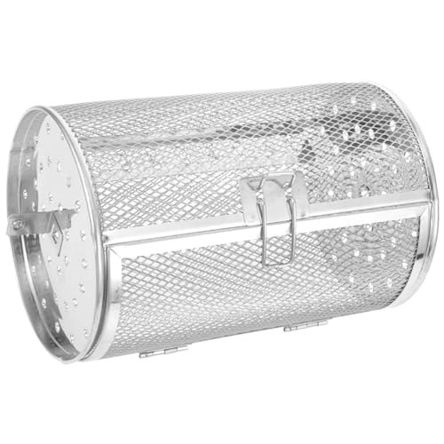 Luxshiny Cesta para Asar Inoxidable con Diseño de Puerta Móvil Asador Giratorio para Horno Eléctrico para Verduras y Brochetas Accesorio Práctico y Reutilizable