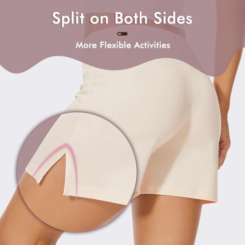MANCYFIT Pettipants Half Slip for Women Shorts Culotte Split Bloomers Loose Pajama Pants 4" Inseam4