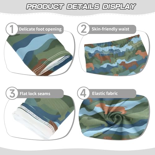 Dachshund Dog Camouflage Girls Leggings Ultra Soft Compression Yoga Gym Pants for Kids 4-10T3