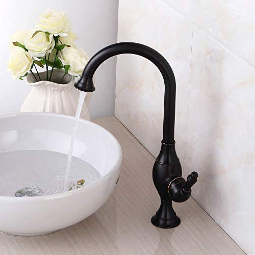 Robinet de lavabo rétro et cuisine vintage, le mitigeur noir antique pour votre îlot
