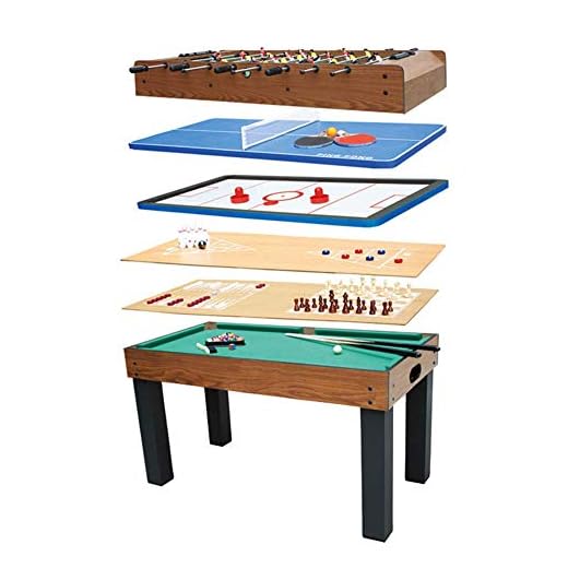 Mesa de pebolim, mesa de jogo combinada 8 em 1, incluindo pebolim/bilhar/hóquei/tênis de mesa/gamão/xadrez/shuffleboard/boliche needed