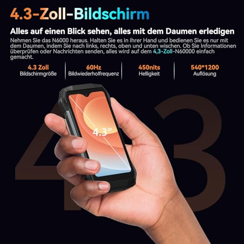 Blackview N6000(2024) Mini Outdoor Handy Ohne Vertrag, 16GB+256GB Helio G99 Outdoor Smartphone...