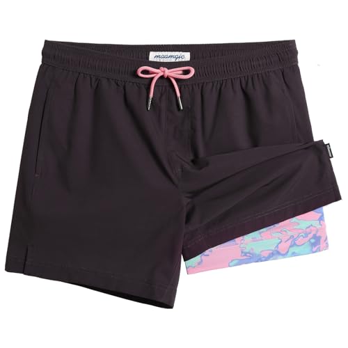 Image of maamgic Mens 5 Inch Stretch Swimming Shorts Compression Liner Swim Trunks Swimwear Bathing Suits Beach Wear Swim Suits