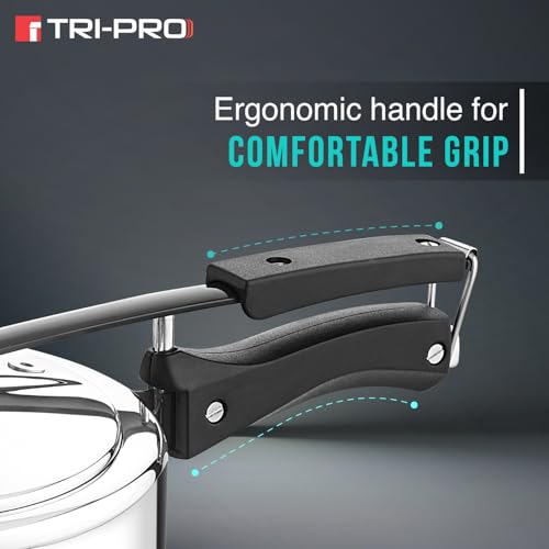 Image of Bergner TriPro Tri-Ply Stainless Steel 3L Inner Lid Pressure Cooker, Bakelite Safe Grip Handle, Triply Bottom, Healthy Cooking, Even and Faster Heating - Induction and Gas Stove Ready