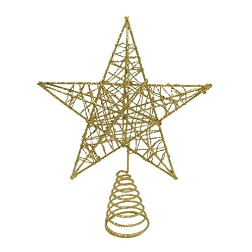 Estrela Para Ponta De árvore De Natal Ponteira Dourada 18cm