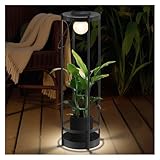 Solar Lights with Plant Stands - Outdoor Solar Floor Lamp, Waterproof Metal Outdoor Lighting for Patio, Yard, Garden, Pathway (35.5' H - 1Pack)