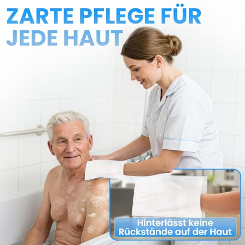 Premium Einmalwaschhandschuhe 100 Stück – ultra soft Molton Waschhandschuhe weiß – Einmalwaschlappen Erwachsene & Baby – waschhandschuh Baumwolle – hygienische Waschlappen für Pflege & Senioren