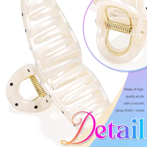 Pinzas para cabello grandes lunares crema pack 2 miniatura 4
