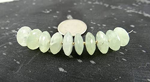 Prehnite faceted German rondelle beads de qualité supérieure pour joailliers