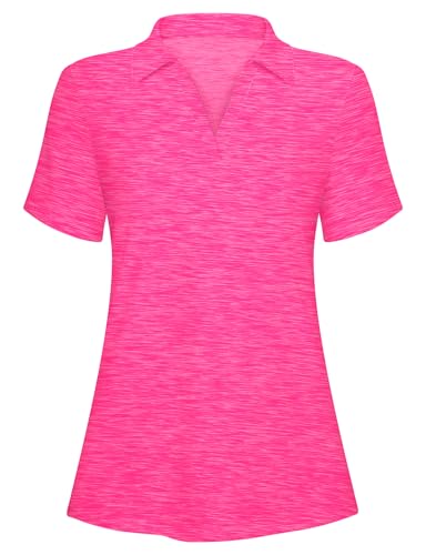 Image of Cucuchy Womens V Neck Golf Polo Shirts Moisture Wicking Sports Workout Tops