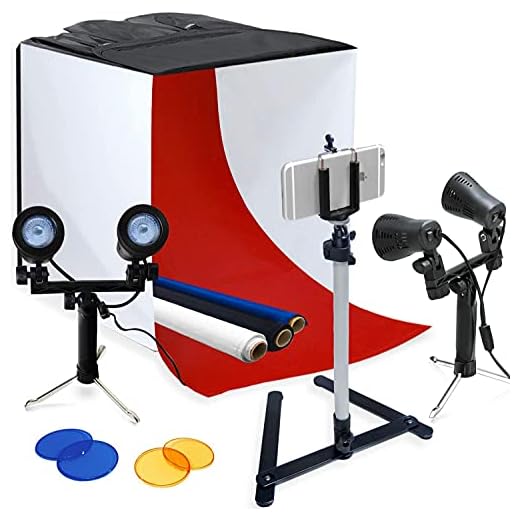 LimoStudio Photography Table Top Photo Light Tent Kit, 24" Photo Light Box, Continous Lighting Kit, Camera Tripod & Cell Phone Holder AGG1069