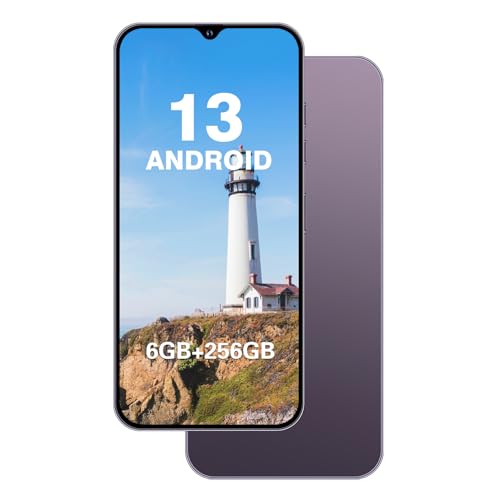 fuxinya Unlocked Cell Phone A14 Pro Max Smartphone 6GB+256GB Android Phone 13MP+50MP Camera 6.8-inch HD Screen Mobile Phone 5G Dual SIM (Purple)