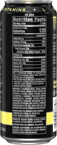 Image of Monster Reserve White Pineapple Energy Drink, 16 fl oz Can, High Caffeine, 160mg Caffeine, Taurine, B Vitamins, 500ml