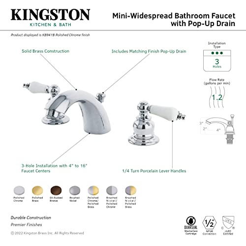 Kingston Brass Kb945B Victorian Mini-Widespread Bathroom Faucet, Oil Rubbed Bronze, 4.5 X 3.5 X 2.06 #TOP6