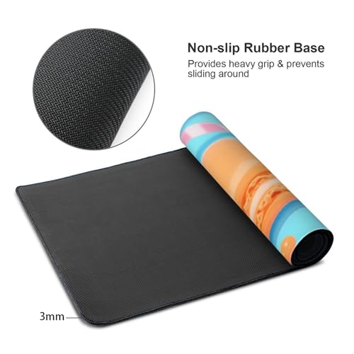 Tapis de souris de jeu macarons colorés grand format étendu doux
