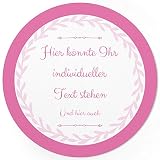 24 PERSONALISIERTE runde Etiketten mit Motiv: Schlichtes Rosa - Ihre Aufkleber online selbst gestaltet, ganz individuell
