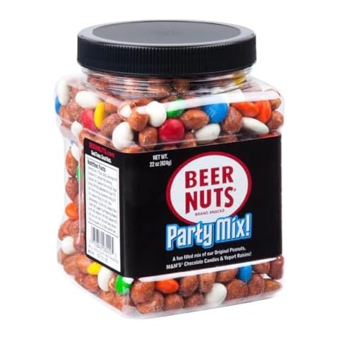 Beer Nuts Party Mix, Peanuts, Corn Sticks, and Insane Grain, with Chocolate and Yogurt Coated Pieces, Perfect for Parties and Holidays (22oz, Party Mix) Cover