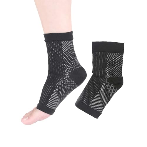 PHOENIX 着圧 足首 サポーター 両足 S/M L/XL 固定 加圧 ホールド 足裏 ソックス 冷え むくみ 立ち仕事 スポーツ アーチ テーピング S/M,ブラック