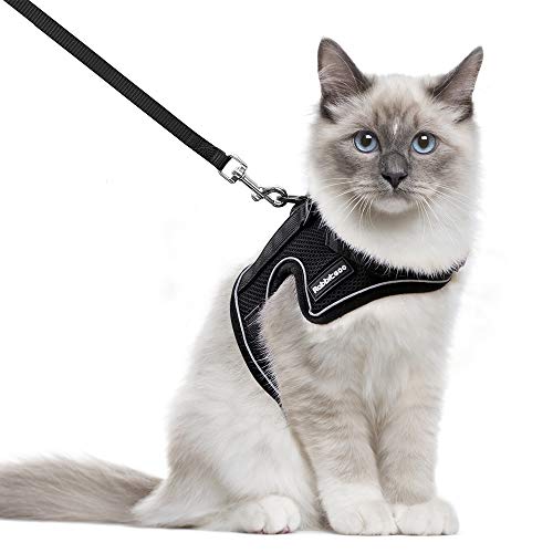 rabbitgoo Cat Harness and Leash for Walking, Escape-Proof No Choke Reflective Vest Harnesses