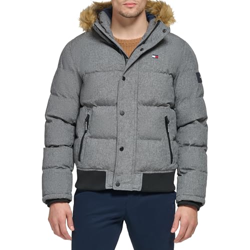 Image of Tommy Hilfiger Men's Arctic Cloth Quilted Snorkel Bomber Jacket (Standard and Big & Tall)