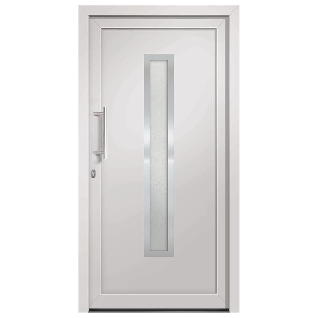 Aluminiowe drzwi wejściowe, białe, 98 x 208 cm