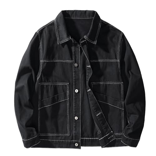 Denim Jacket for Men Plus Size Collarless Long Sleeve Button Down Jean Jacket 2025 Western Outfit3