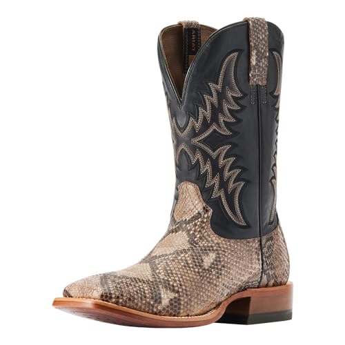 ARIAT Men's Dry Gulch Wide Square Toe Exotic Cowboy Boot - Tan Python