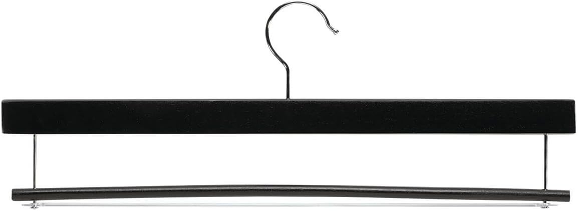 Gajula.Enterprises Wooden Pant Hanger Set of 5 with Metal Hooks, 15 3/4" Wide Clothes Hangers for Pants & Skirts