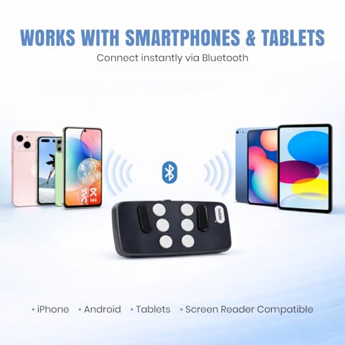 Hable One – Die kleinste Braille-Tastatur für Sehbehinderte für iPhone, Android und Tablets- Macht das Tippen für Schüler und Blinde einfacher und schneller
