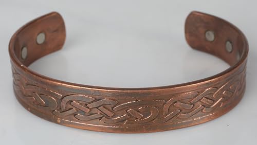 Image of Touchstone copper bracelets | gift for men women |adjustable 100% pure solid real magnetic jewelry | handmade bracelet set combo | rope braided tibetan bangles.