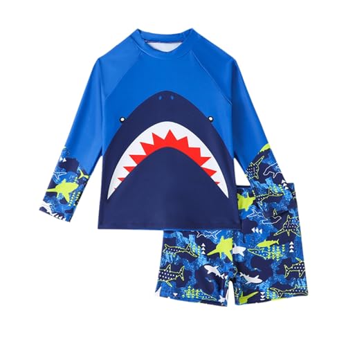 Maillot de bain garçon 1-7 ans une pièce bleu à manches longues