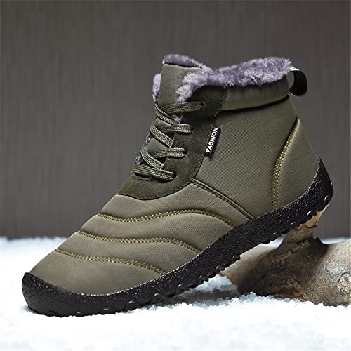 INEELUYI Mens Winter Snow Boots Outdoor Waterproof Warm Fur Lining Walking Shoes Ankle Booties2
