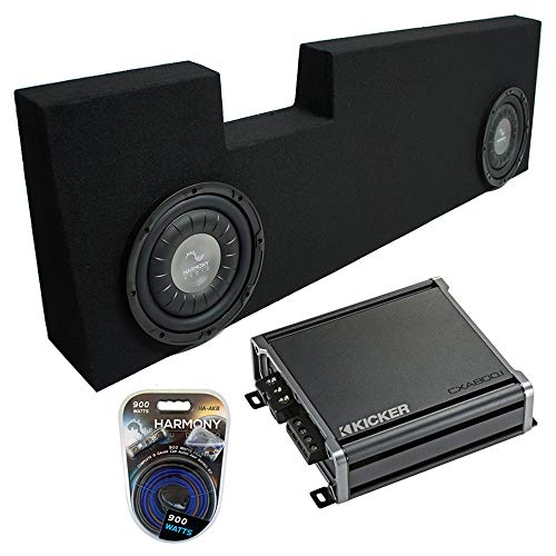 Harmony Audio F124 Compatible with Compatible with 2001-2014 Ford F250 F350 Super Crew Truck Dual 12 Sub Box & CXA800.1