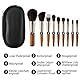 Make up Pinsel Set 9 Stück Reise Make up Pinsel Set Tragbar Schminkpinsel Profi Kosmetikpinsel mit PU Tasche und Puderquaste Lidschatten Pinselset Gesicht und Auge Kosmetikpinsel Holzgriff