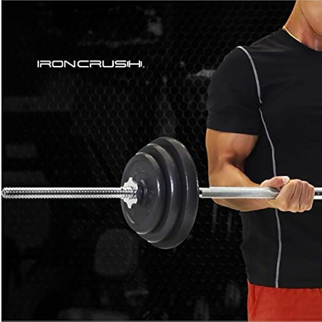 Standard 1 inch Cast Iron Weight plates - Superior Hammertone Finish, Wider Range 1.25-50 lbs Weights. Ideal for Dumbbell Handles, 1in Barbells, Adjustable Kettlebell Handles - Sold in Pairs