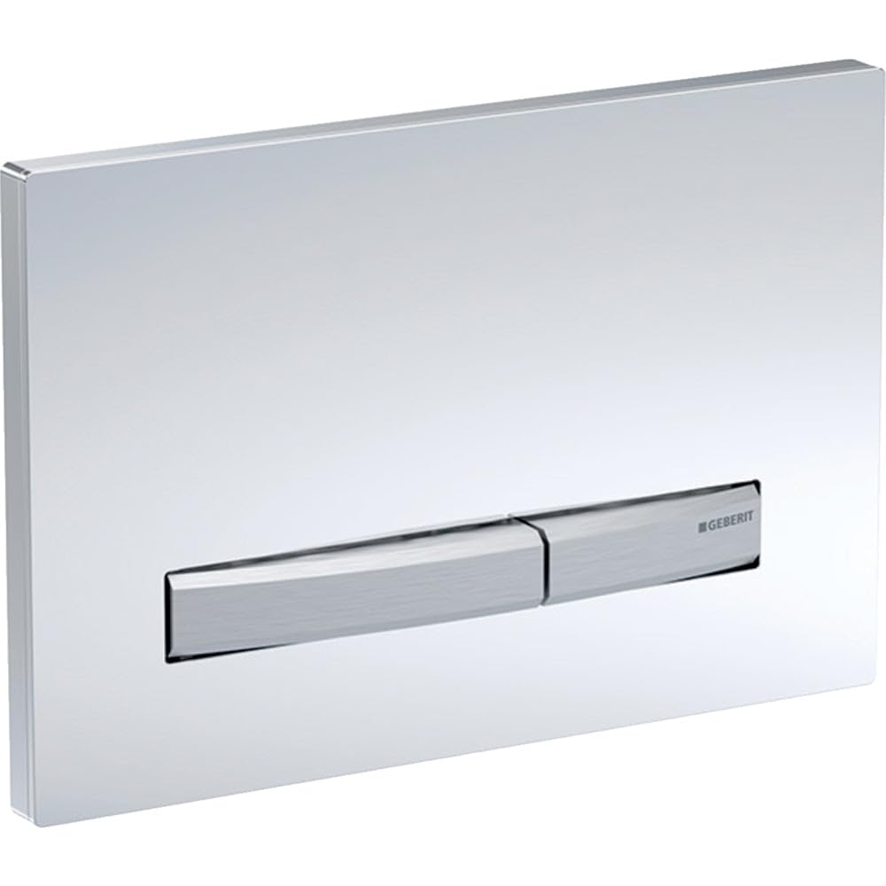 Geberit Sigma50 płytka uruchamiająca/przycisk do spłukiwania 2 ilości, kolor metalu chromowany: chromowany, szkło dymne lustrzane - 115.788.SD.2