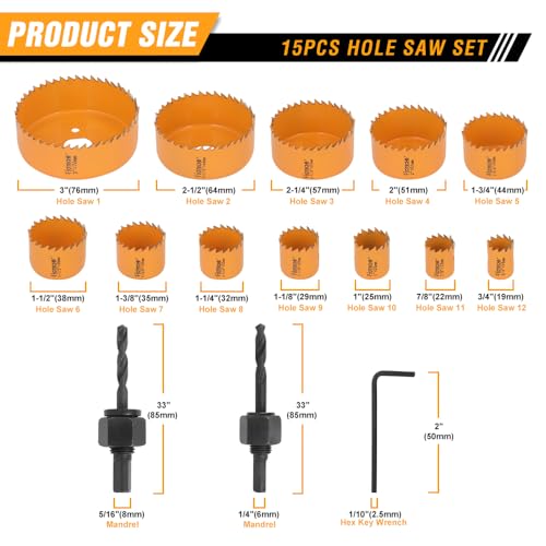 Set de 15 Piezas Brocas para Taladro Hoteche miniatura 2