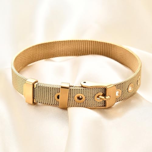 Jude Jewelers Stainless Steel Adjutable Wire Mesh Watch Band Style Bangle Bracelet4