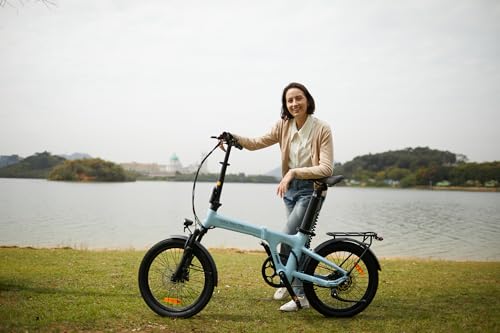 Miniatura 5 de Ado Air20pro 2 Bicicleta Eléctrica Plegable, Ebike Para Adultos, Bici Eléctrica Plegable De 20 , Bafang, Transmisión Por Correa, Lcd, App, Eco Y Sport, Batería Extraíble, 100 Km, Casco 2 Blue Blue