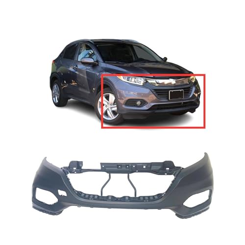 Image of FitParts Compatible with Honda HR-V 2019-2020 Front Bumper Cover | Primed, With Fog Light Holes, Ready to Paint, OEM 04711T7WA80ZZ, HO1000321