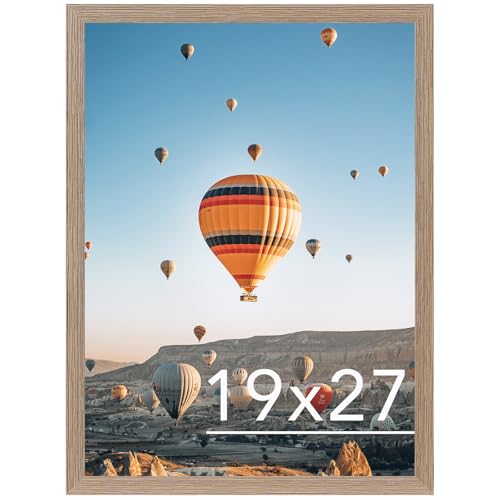 Image of JCJMY 19x27 Picture Frame Rustic Brown for Poster Photo Picture, Horizontal and Vertical Formats for Wall Hanging, 19 x 27 Wall Gallery Poster Photo Frame for 19 by 27 Photos Posters, Rustic Brown
