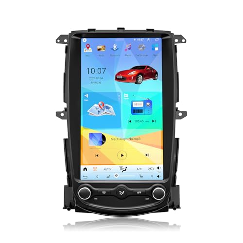 13.8 Car Radio Screen for Nissan 370Z 2008-2021 Years with Android 15 Wireless CarPlay and Android Auto 8 Core CPU GPS DSP FM Bluetooth 5.0 WiFi and Backup Camera.