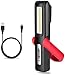 Velamp Davy Luce da Lavoro 2 in1, Ricaricabile: COB Torcia High Power 3W. Multifunzione. con Magnete e Gancio, Rosso