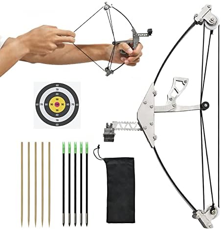 Runzkzy Mini Archery Bow Set Mini Compound Bows for Adults Compound Hunting Bow for Target Practice Leisure Recreation Backyard Archery Mini Bow and Arrow Shooting (Package 3)