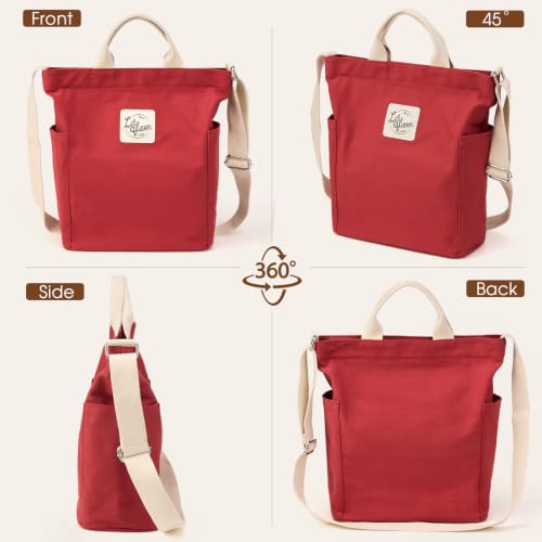 Image of Lily queen Women Canvas Tote Handbags Casual Shoulder Work Bag Crossbody
